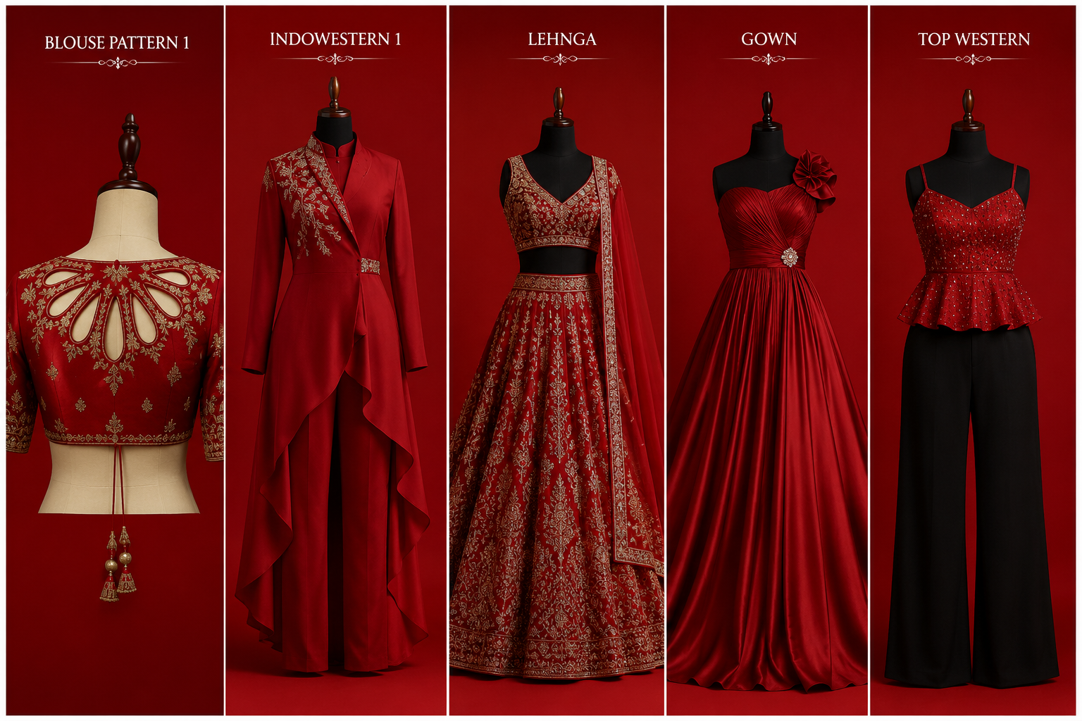Bride in crimson couture — Yana Designer